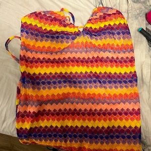 Colorful long dress with back open